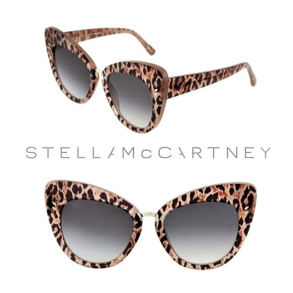 NWT Stella McCartney Authentic Cat Eye Leopard Print Sunglasses - Picture 1 of 11
